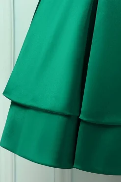 Vestido de cetim verde bola