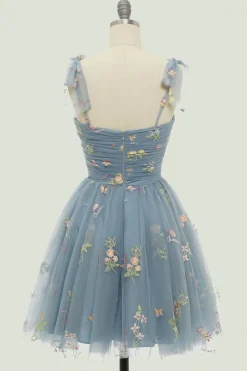Vestido de Cocktail A Line Verde