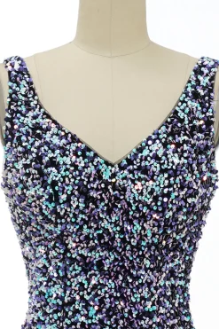 Vestido de cocktail de lantejoulas pretas