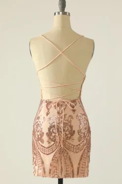 Vestido de Cocktail de lantejoulas da Marinha