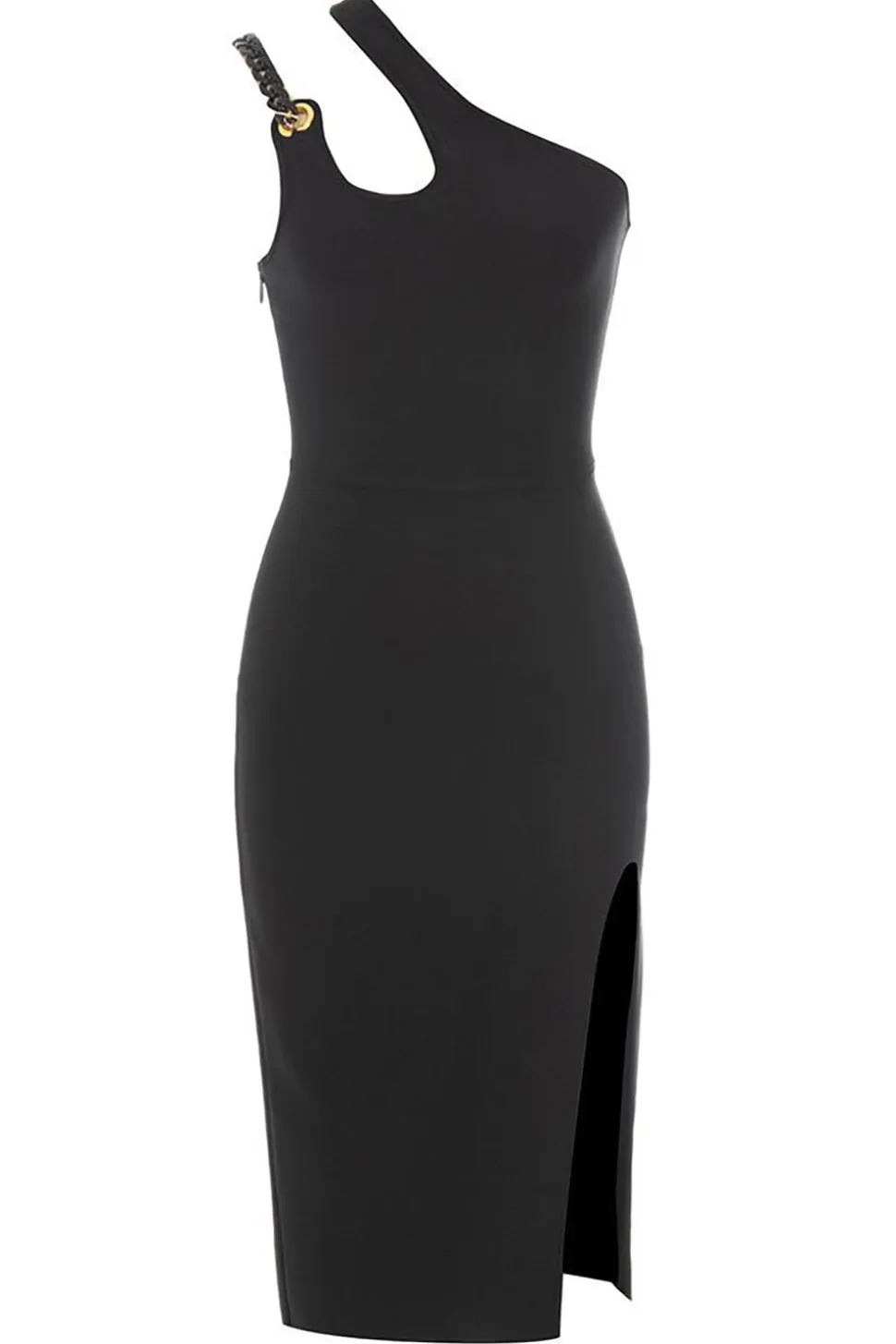 Vestido de Cocktail Preto Um Ombro