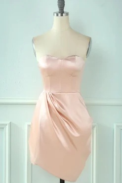Vestido de coquetel de bodycon rosa sweetheart