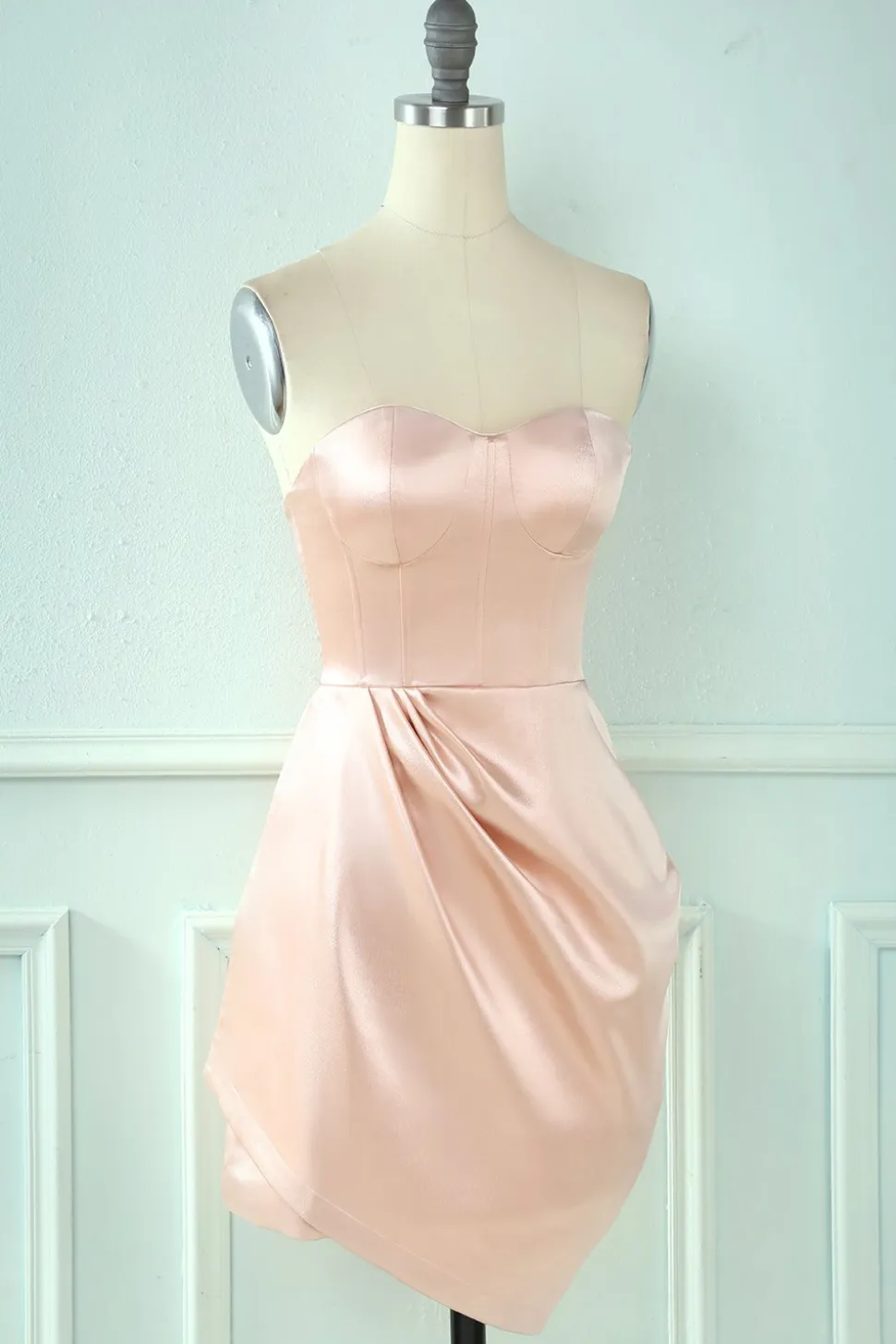 Vestido de coquetel de bodycon rosa sweetheart