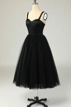Vestido de coquetel de tulle azul celeste