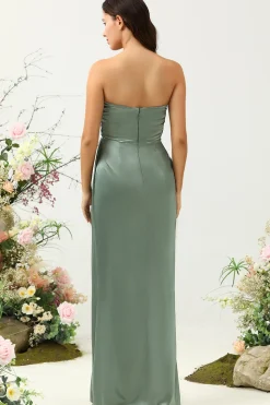 Vestido de Dama de Honor Sem Alças Eucalipto