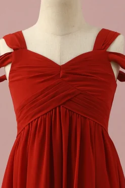 Vestido de Dama de Honra Júnior Vermelho
