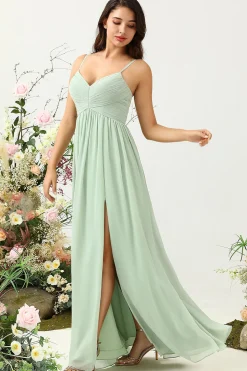Vestido de Dama de Honra Azul-Teal Sem Mangas