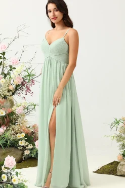 Vestido de Dama de Honra Azul-Teal Sem Mangas