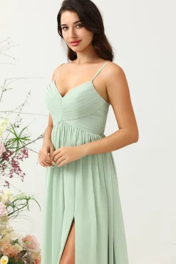 Vestido de Dama de Honra Azul-Teal Sem Mangas