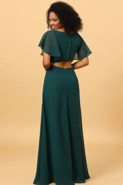 Vestido de Dama de Honra Verde A-Line