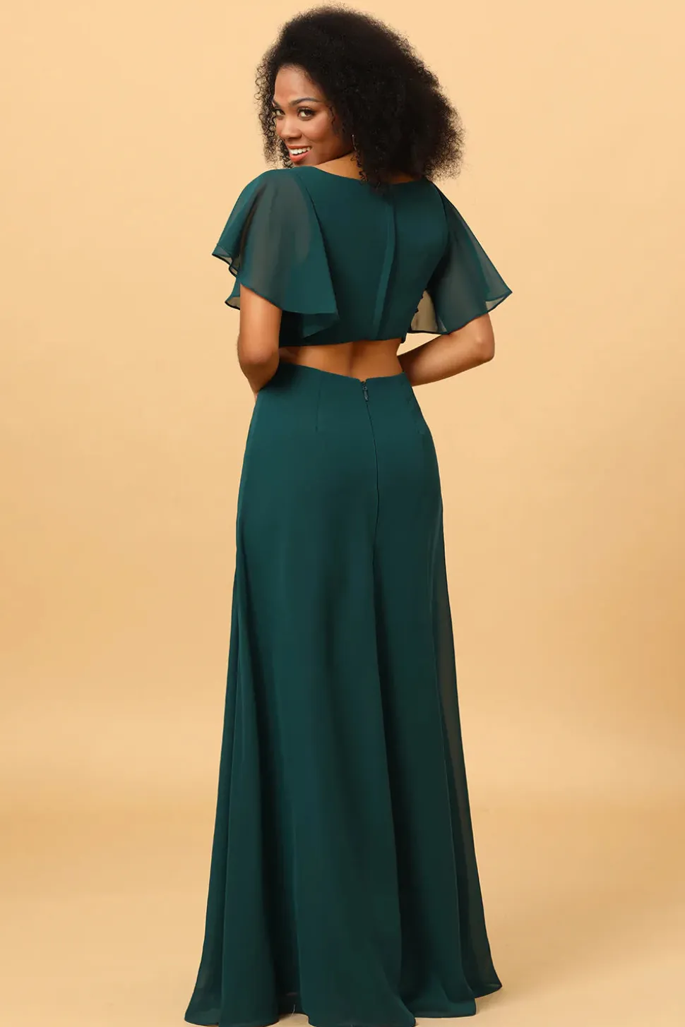 Vestido de Dama de Honra Verde A-Line
