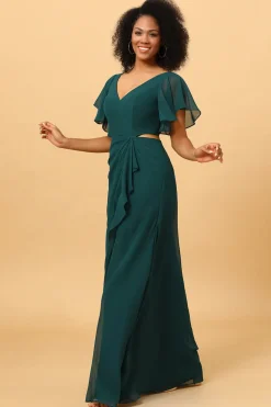 Vestido de Dama de Honra Verde A-Line