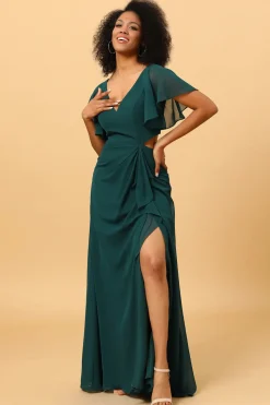 Vestido de Dama de Honra Verde A-Line