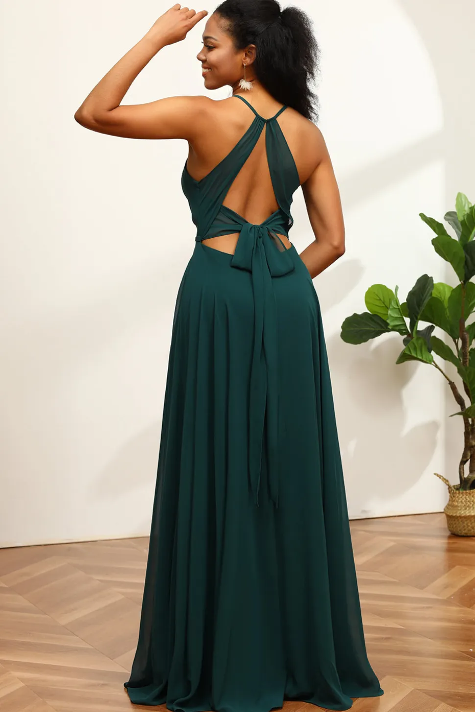 Vestido de dama de honra sem mangas