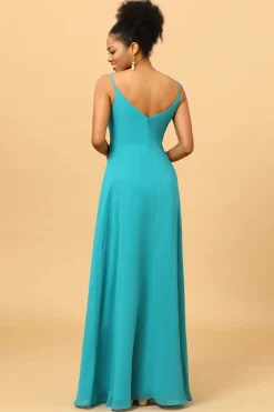 Vestido de Dama de Honra Cintas de Espaguete Jade
