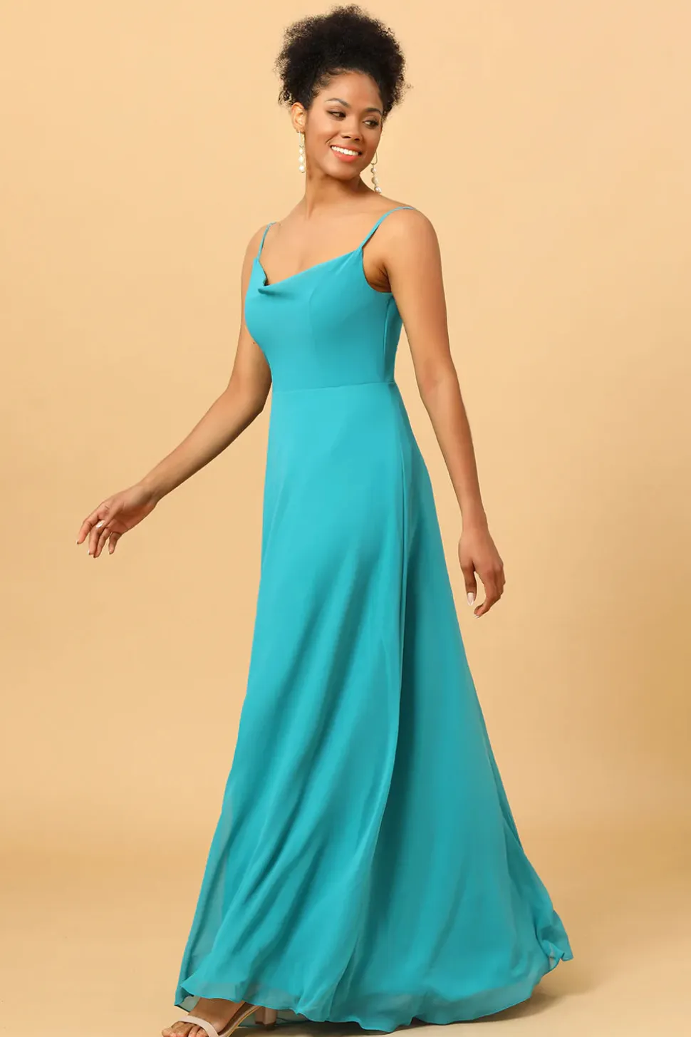 Vestido de Dama de Honra Cintas de Espaguete Jade