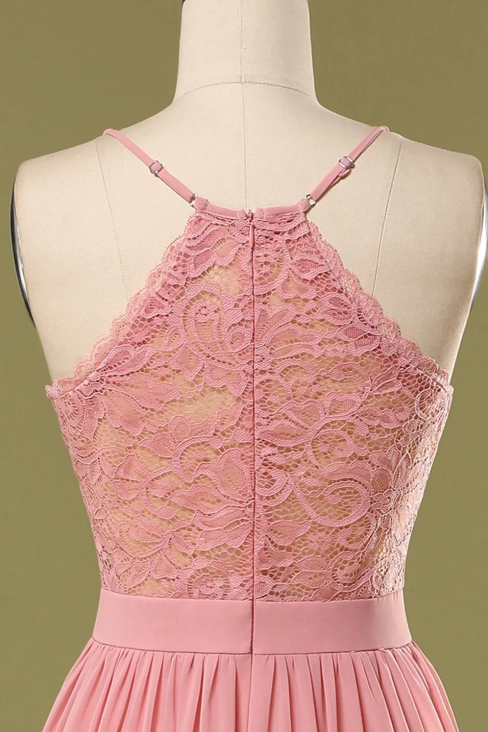 Vestido de dama de honra longo rosa simples