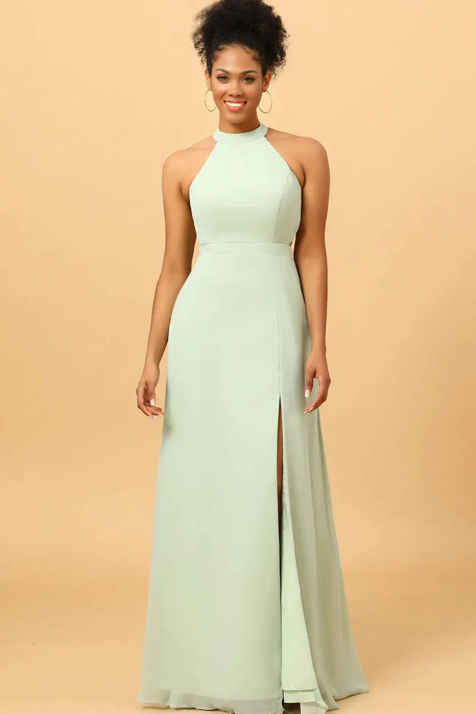 Vestido de Dama de Honra Halter Mint