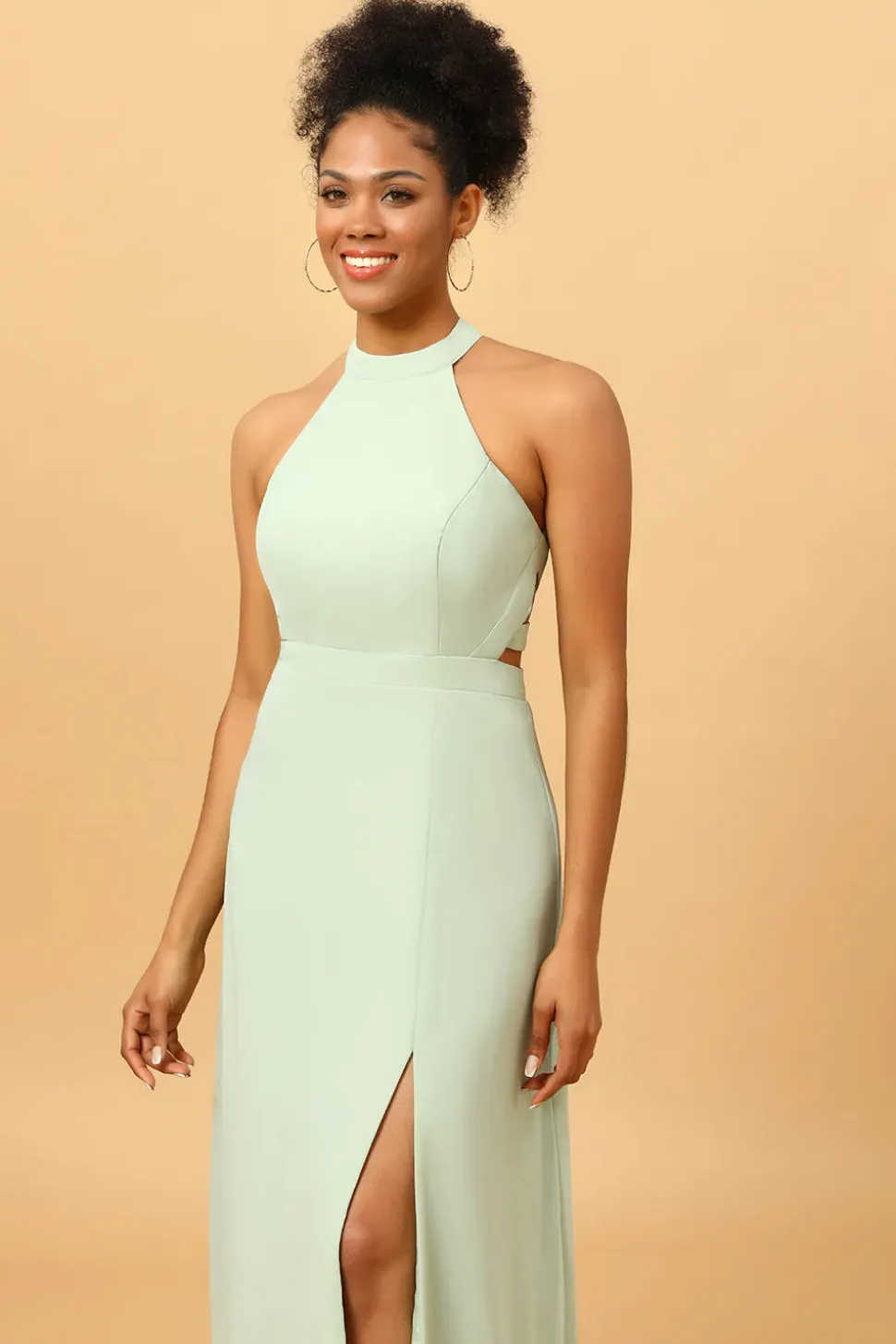 Vestido de Dama de Honra Halter Mint
