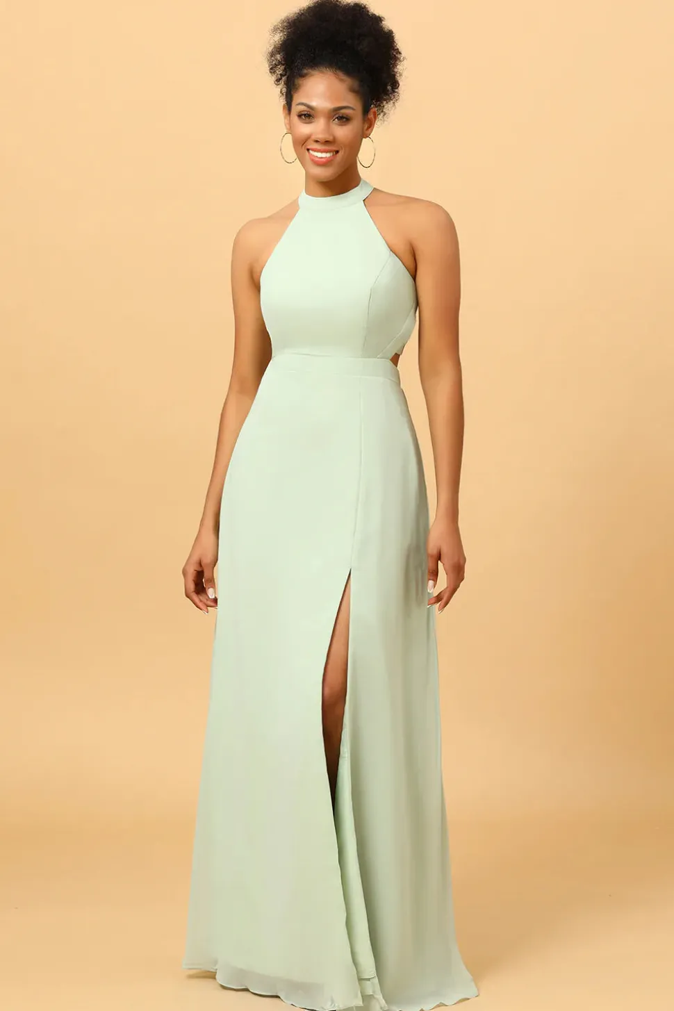 Vestido de Dama de Honra Halter Mint