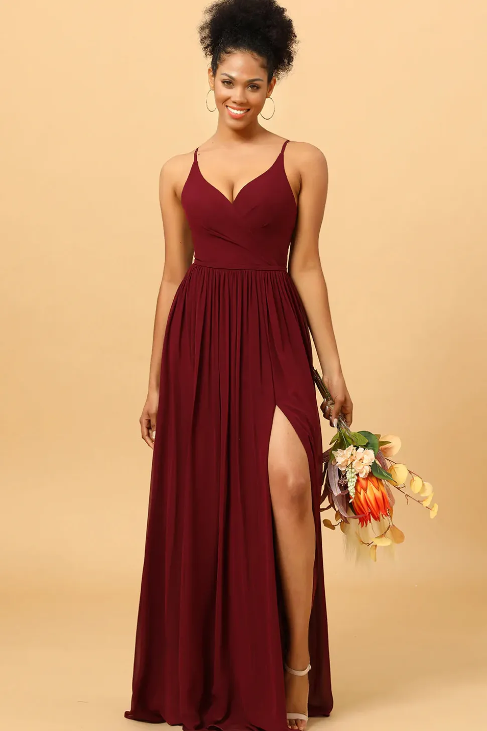 Vestido de Dama de Honra Borgonha