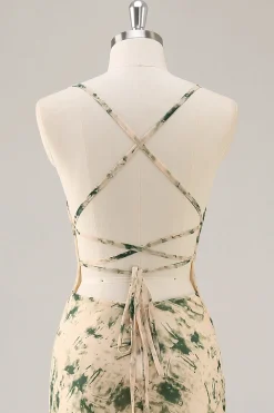 Vestido de dama de honra da sereia da flor de champanhe com fenda
