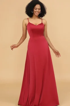Vestido de dama de honra de cetim Lace-up