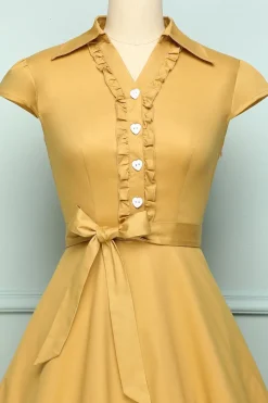 Vestido de década de 1950 amarelo