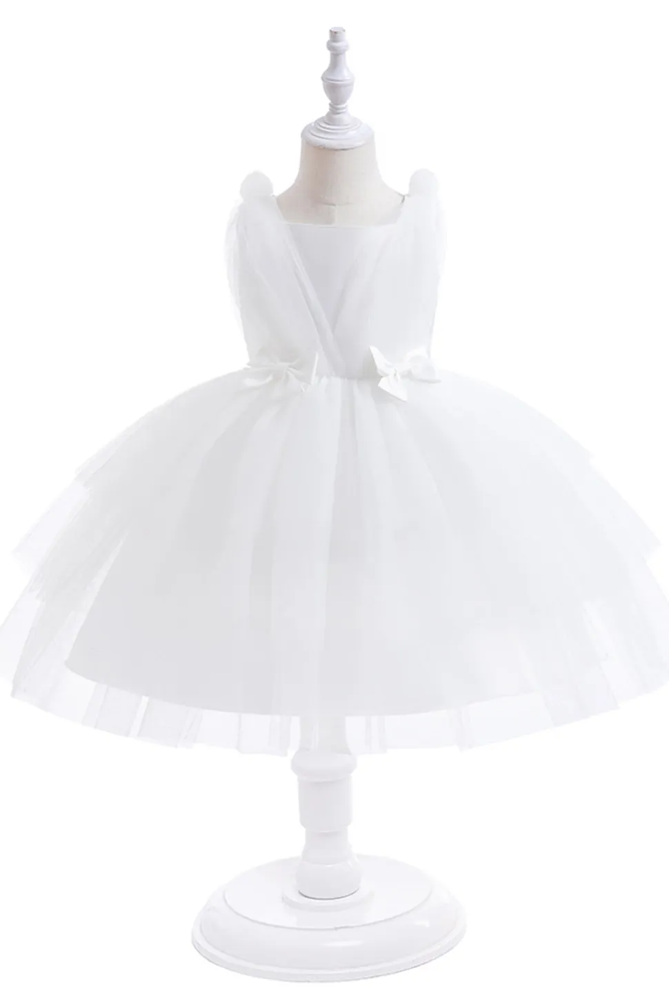 Vestido de festa azul Tulle Girl com laços
