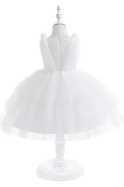 Vestido de festa azul Tulle Girl com laços