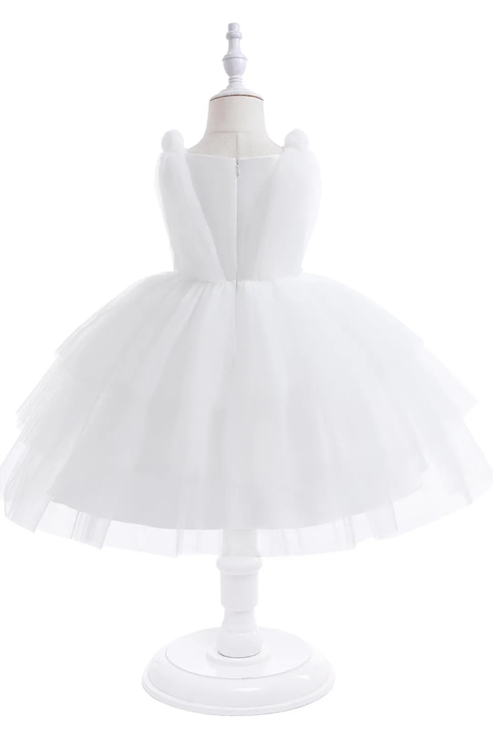 Vestido de festa azul Tulle Girl com laços