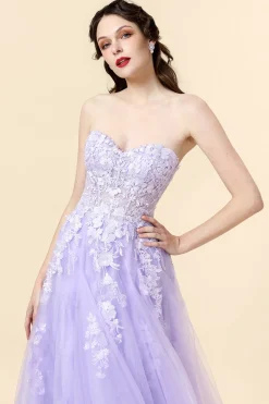 Vestido de Festa Com Appliques Roxo