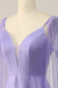Vestido de Festa Com Flores 3D Roxo