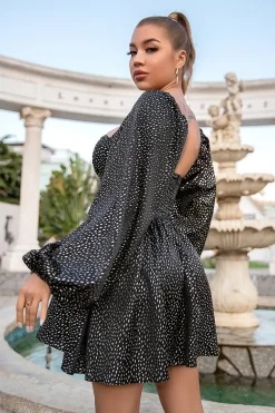 Vestido de festa curta de Polka Dots, querida polka dots
