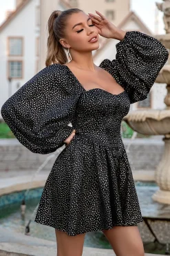 Vestido de festa curta de Polka Dots, querida polka dots
