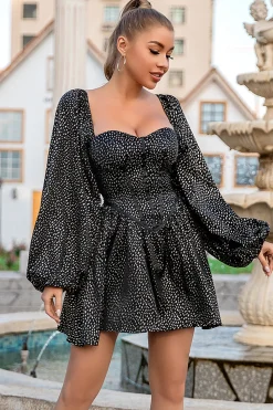 Vestido de festa curta de Polka Dots, querida polka dots