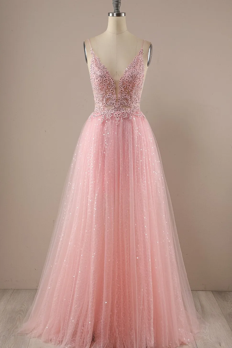 Vestido de festa de baile longo rosa
