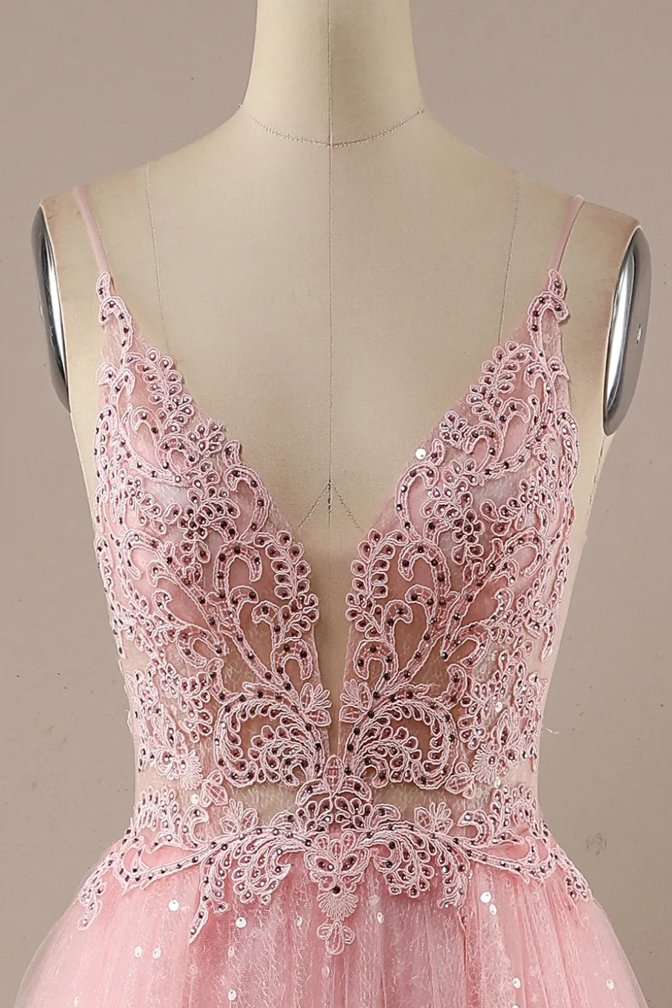 Vestido de festa de baile longo rosa