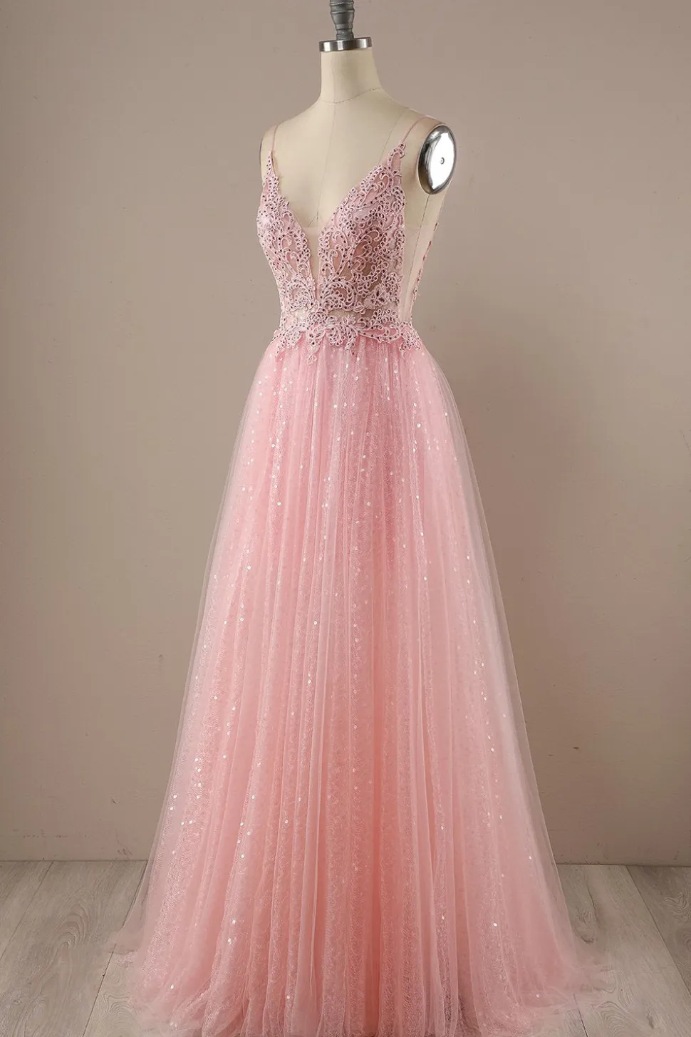 Vestido de festa de baile longo rosa