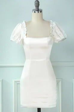 Vestido de festa de bodycon curto Branco
