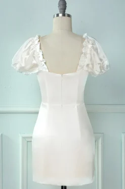 Vestido de festa de bodycon curto Branco