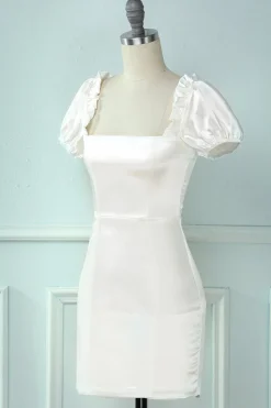 Vestido de festa de bodycon curto Branco
