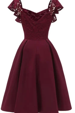 Vestido de festa de coquetel da Corão Do Namorado Borgonha