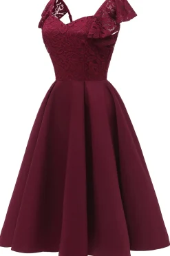 Vestido de festa de coquetel da Corão Do Namorado Borgonha