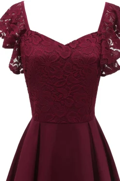 Vestido de festa de coquetel da Corão Do Namorado Borgonha