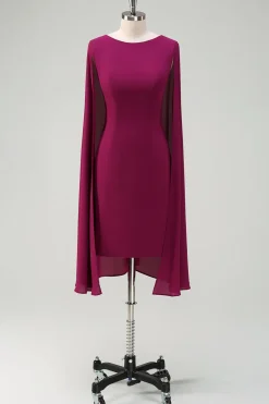 Vestido de festa de coquetel de coquetel de uva com cabo