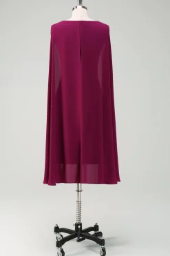 Vestido de festa de coquetel de coquetel de uva com cabo