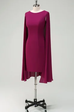 Vestido de festa de coquetel de coquetel de uva com cabo