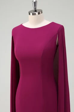 Vestido de festa de coquetel de coquetel de uva com cabo