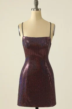 Vestido de Festa de Paetês Fúcsia